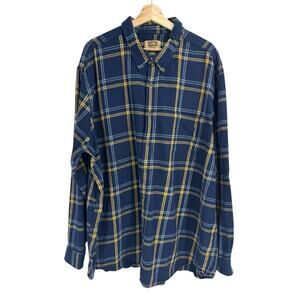 Foundry Button Down Flannel Shirt Men's 3XL 3XLT Long Sleeve Blue, Yellow, White